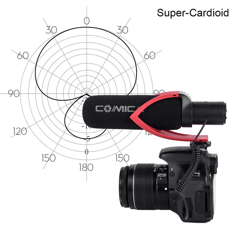 Microfone-Shotgun-Comica-CVM-V30-Pro-R-Supercardioide-Direcional--Vermelho-