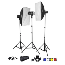 Kit Iluminação NiceFoto KT-GE612 Flash de Estúdio 180W com Softbox 50x70 e Bandoor (220V)