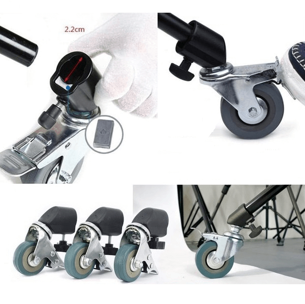 Kit-Rodizios-3-Rodas-NiceFoto-B-22-Stand-Wheels-para-Tripes-e-Suportes-de-Estudio