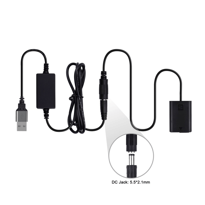 Adaptador-Dummy-Bateria-NP-FW50-USB-Decodificado-para-Power-Bank--Bivolt-