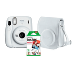 Kit-Camera-Instantanea-FujiFilm-Instax-Mini-11-Branca---Bolsa-Couro---Pack-10-Fotos-Instantaneas