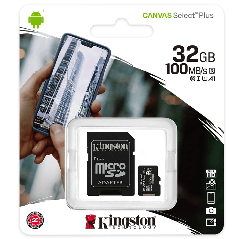 Cartao-MicroSDHC-Kingston-32GB-Canvas-Select-Plus-UHS-I-A1-100Mb-s-com-Adaptador--SDCS2-32GB-