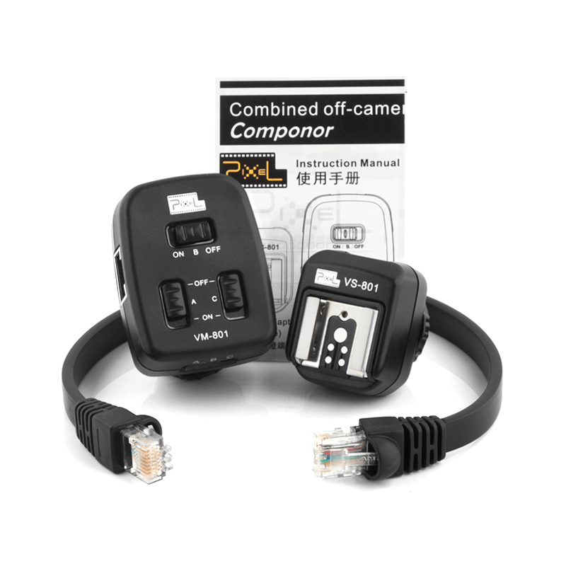 Adaptador-de-Sapata-Pixel-PF-801-Extensor-de-4M-para-Flash-Speedlite-TTL-Canon