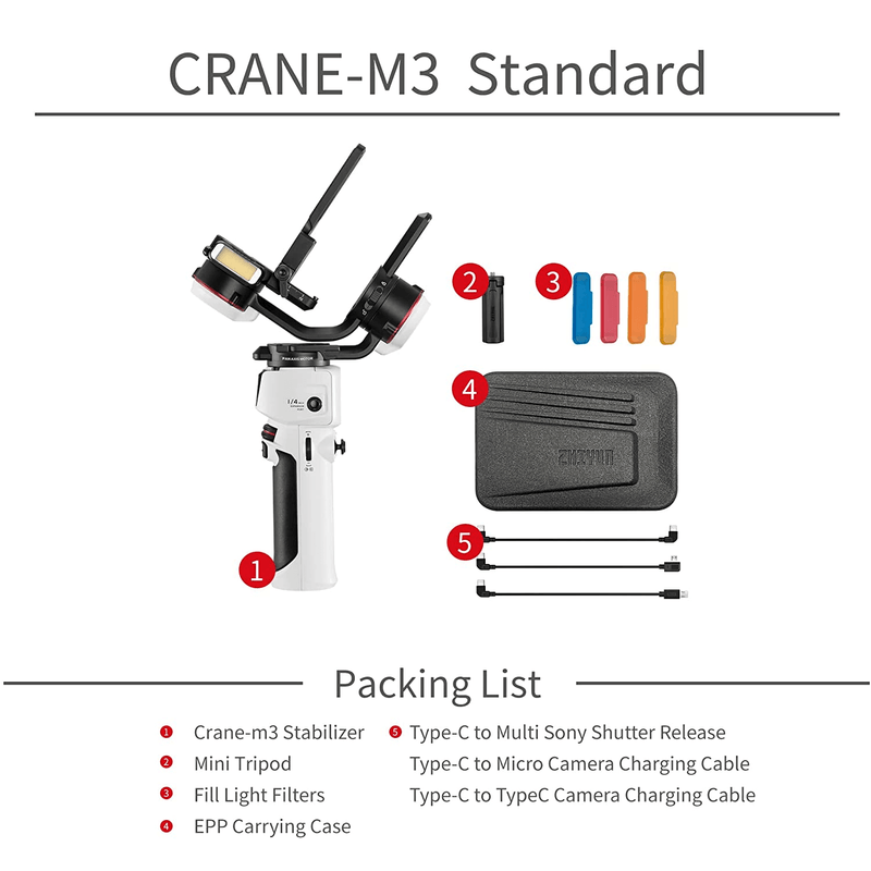 Estabilizador-Gimbal-Zhiyun-Crane-M3-Standard-de-3-Eixos-para-Cameras-Mirrorless-e-Compactas