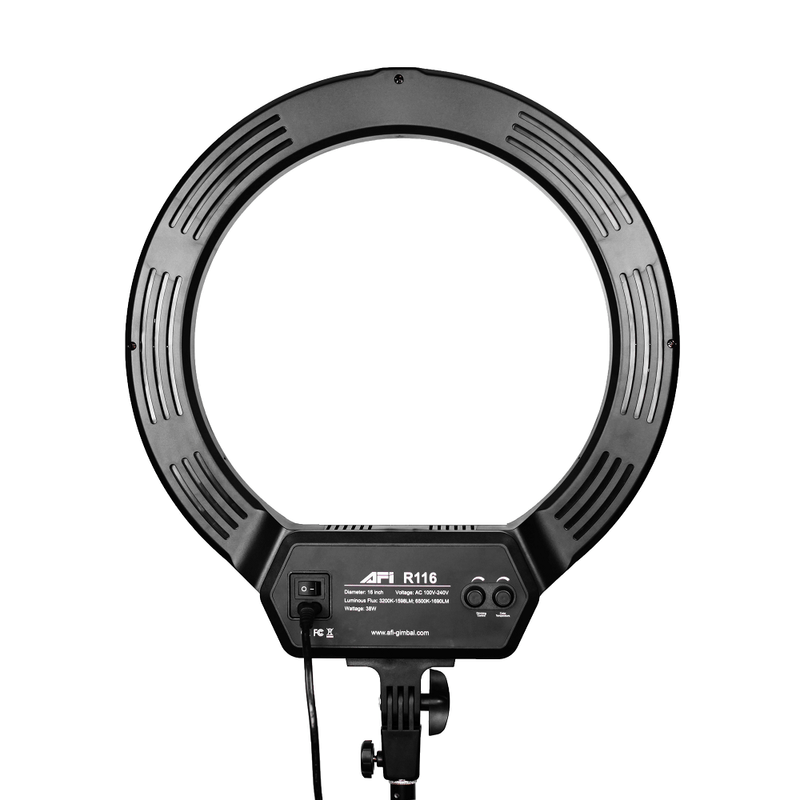 Iluminador-Led-Circular-AFI-R116-Ring-Light-3200-6500k-de-40cm-com-Suporte-de-Smartphone