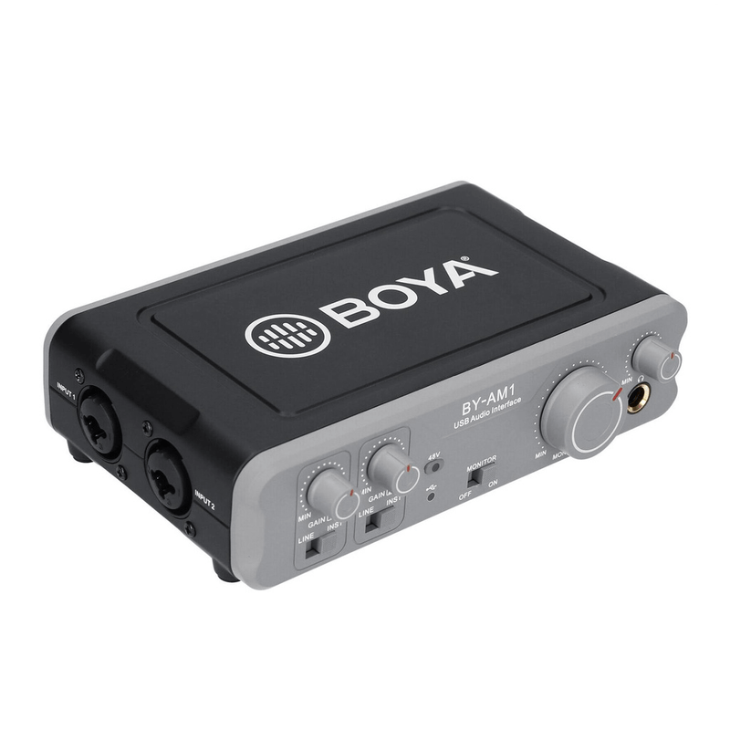 Mixer-de-Audio-Boya-BY-AM1-USB-de-2-Canais-para-Microfones-XLR-P10