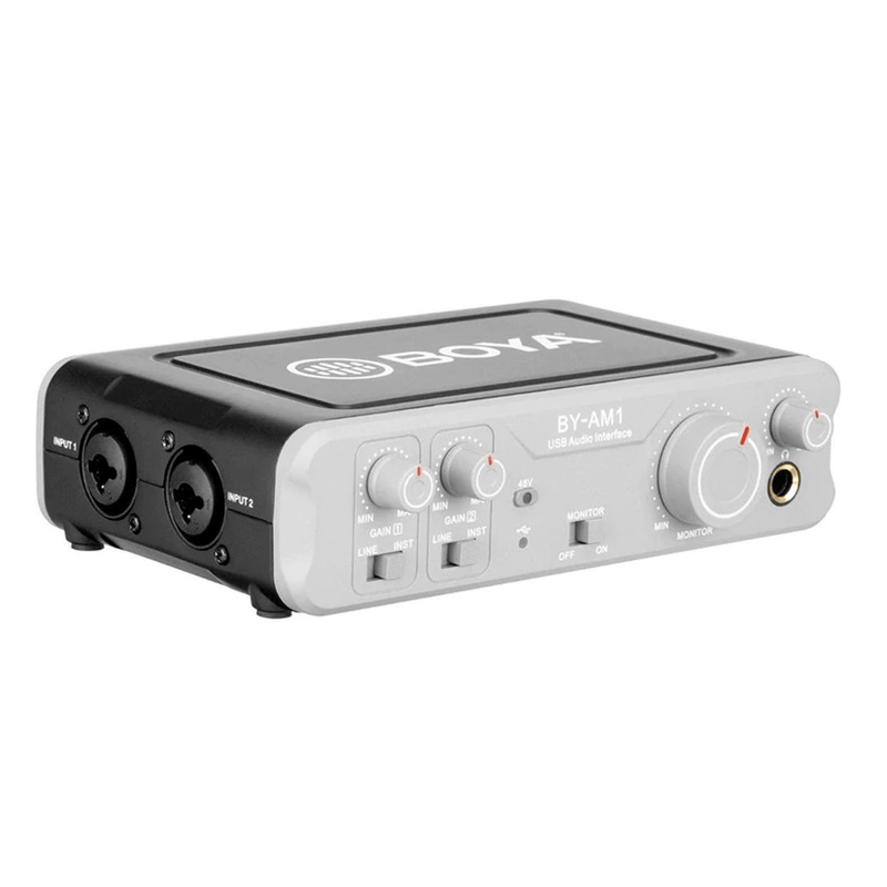 Mixer-de-Audio-Boya-BY-AM1-USB-de-2-Canais-para-Microfones-XLR-P10