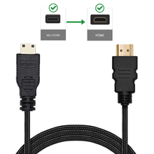 Cabo HDMI x Mini-HDMI Full Hd 1080p Flexível Nylon Blindado (1.5m)