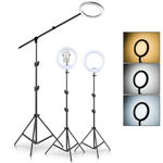 Kit-Iluminacao-Estudio-Led-3x-Ring-Light-12--USB-20W-Braco-Extensor-Tripes-e-Suporte-Smartphone