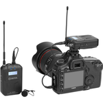 Sistema-Wireless-Boya-BY-WM6S-Microfone-de-Lapela-Sem-Fio-UHF-com-Montagem-em-Camera