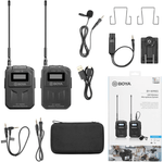 Sistema-Wireless-Boya-BY-WM6S-Microfone-de-Lapela-Sem-Fio-UHF-com-Montagem-em-Camera