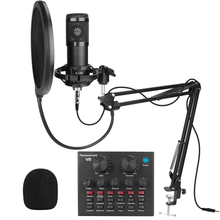 Kit Microfone de Estúdio SK-BM800 Condensador Interface Mixer V8 USB Youtuber