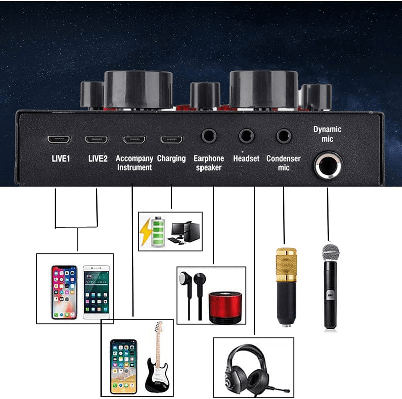 Kit-Microfone-de-Estudio-SK-BM800-Condensador-Interface-Mixer-V8-USB-Youtuber