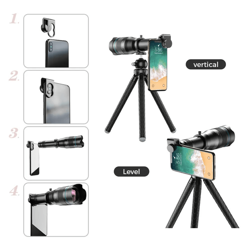 Lente-para-Celular-Telefoto-Apexel-Zoom-60X-Telescopio-HD-com-Tripe-e-Controle-Bluetooth