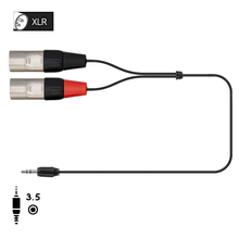 Cabo Difusor Y Splitter P2 3.5mm TRS x XLR 3 Pin Duplo Macho (50cm)