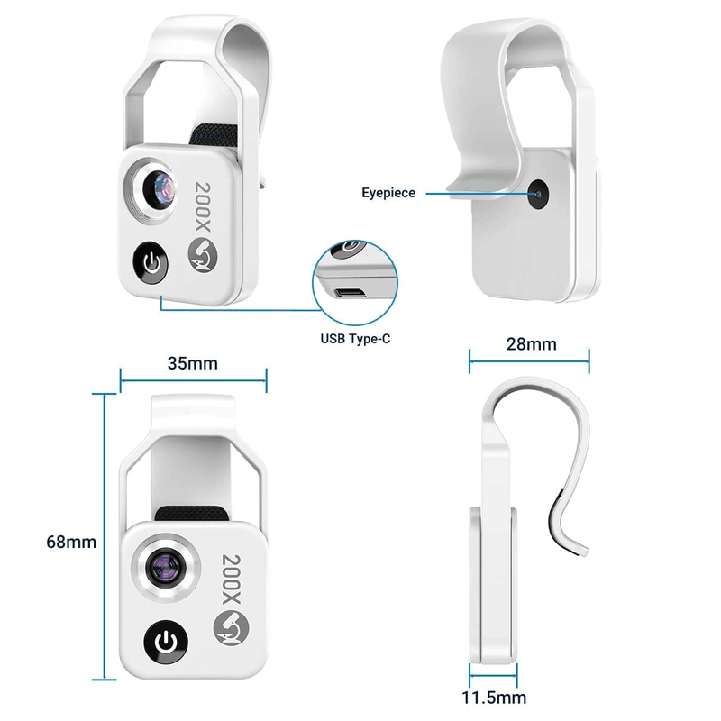 Lente-para-Celular-Microscopio-Apexel-200X-Ampliacao-Ultra-HD-Digital-com-LED--Branco-