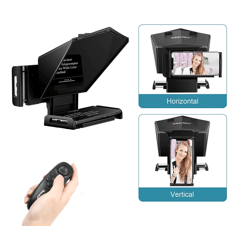 Teleprompter-Portatil-Desview-TS2-Controle-Bluetooth-e-Visor-HD-para-Smartphones