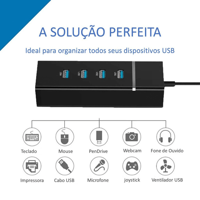 Hub-USB-3.0-com-4-Portas-5.0Gbps-de-Alta-Velocidade