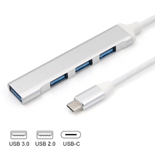 Hub Adaptador USB-C OTG com 4 Portas 3x USB 2.0 + 1x USB 3.0 de Alta Velocidade