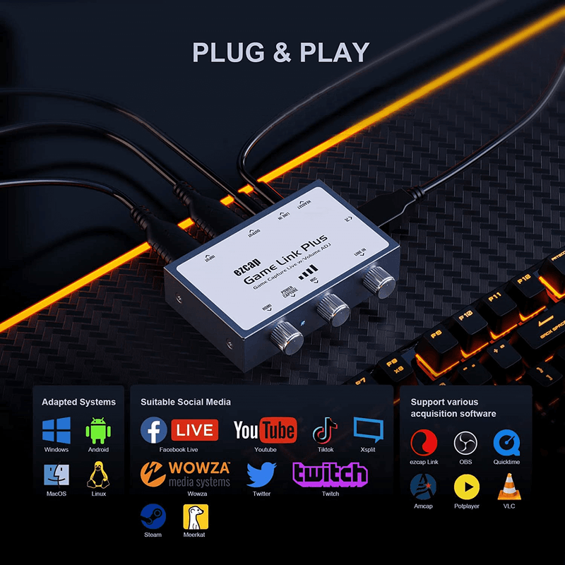 Placa-de-Captura-Ezcap312-Game-Link-Pro-4K-HDMI-para-USB-3.0