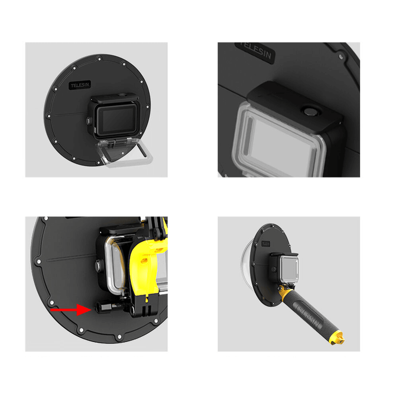 Dome-Telesin-6--com-Bastao-e-Gatilho-para-GoPro-Hero-10-9--A-prova-d-agua-