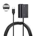 Adaptador-Dummy-Bateria-NP-FW50-Espiral-com-Conector-USB-C