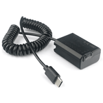 Adaptador-Dummy-Bateria-NP-FW50-Espiral-com-Conector-USB-C