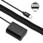 Adaptador-Dummy-PD-Bateria-NP-FZ100-Espiral-com-Conector-USB-C