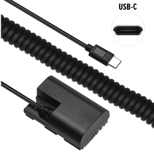 Adaptador Dummy PD DR-E6 Bateria Canon LP-E6 Espiral com Conector USB-C