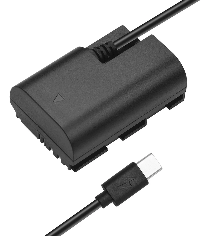 Adaptador-Dummy-PD-DR-E6-Bateria-Canon-LP-E6-Espiral-com-Conector-USB-C