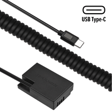 Adaptador Dummy PD DR-E18 Bateria Canon LP-E17 Espiral com Conector USB-C