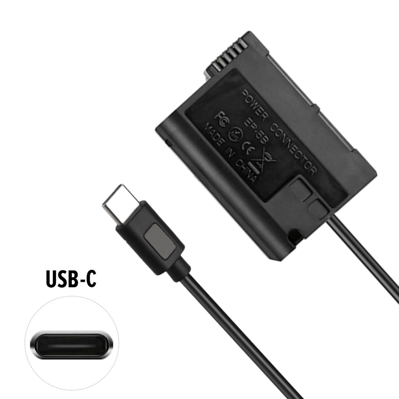 Adaptador-Dummy-PD-EP-5B-Bateria-Nikon-EN-EL15-Espiral-com-Conector-USB-C