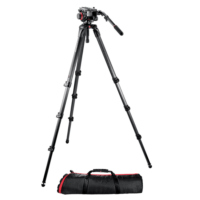 Tripe-Manfrotto-536K-Fibra-de-Carbono-com-Cabeca-Hidraulica-Manfrotto-504HD-de-Video--7.5kg-