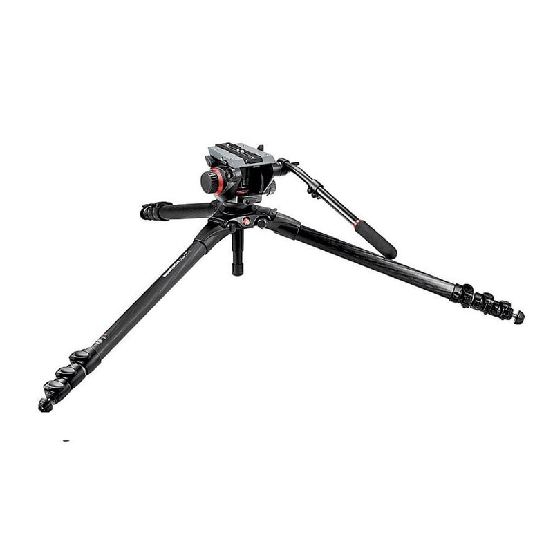 Tripe-Manfrotto-536K-Fibra-de-Carbono-com-Cabeca-Hidraulica-Manfrotto-504HD-de-Video--7.5kg-