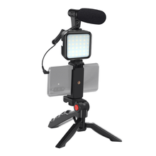 Kit Gravação Jumpflash 01LM Vlogging Microfone, LED, Mini Tripé e Controle Remoto para Smartphone