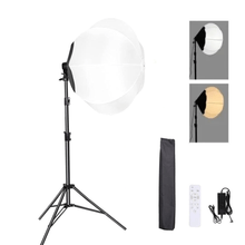 Kit Iluminação Estúdio Softbox Globo de 60cm LED 360° BiColor 120W + Tripé e Controle Remoto (Bivolt)