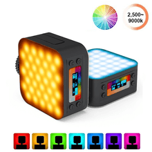 Iluminador LED Mamen D02 Double Side RGB 4W Bi-Color 2500K-9000K Compacto para Câmeras e Filmadoras