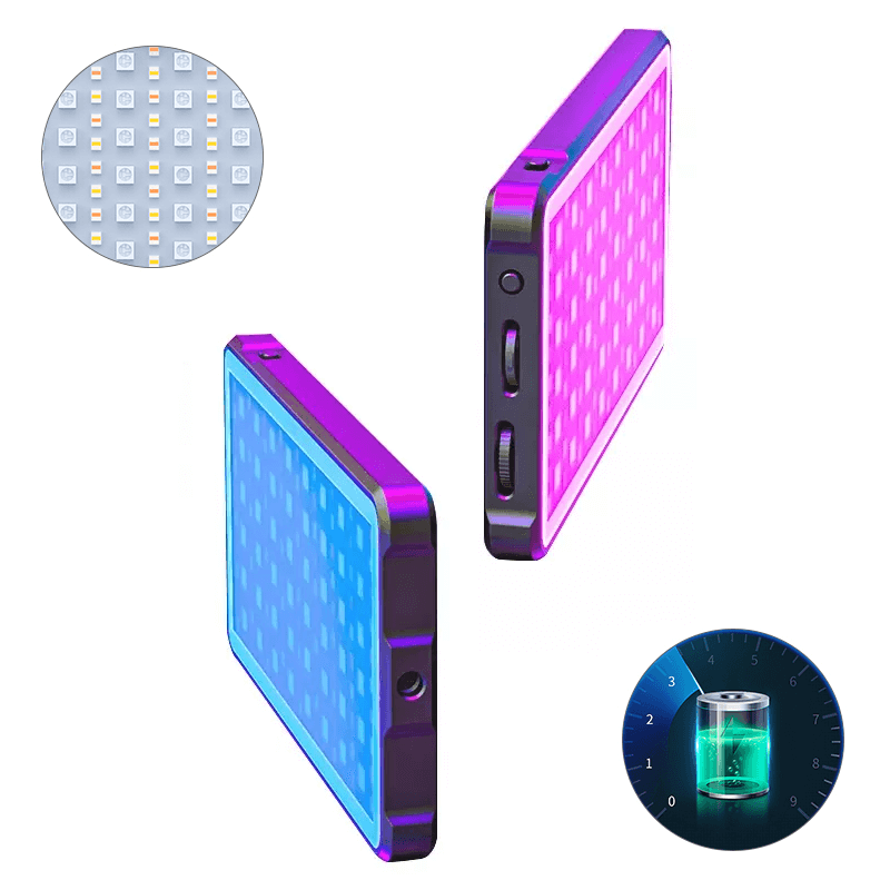 Iluminador-LED-Mamen-CL-C01-Video-Light-RGB-360°-Bi-Color-2500K-9000K-com-Bateria-Interna