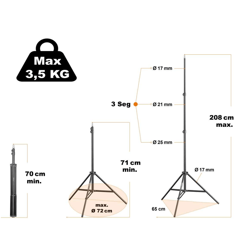 Kit-Iluminacao-Continua-Greika-Agata-III-2x-Octabox-60cm-com-Grid-Lampadas-150W-e-Tripes--220v-