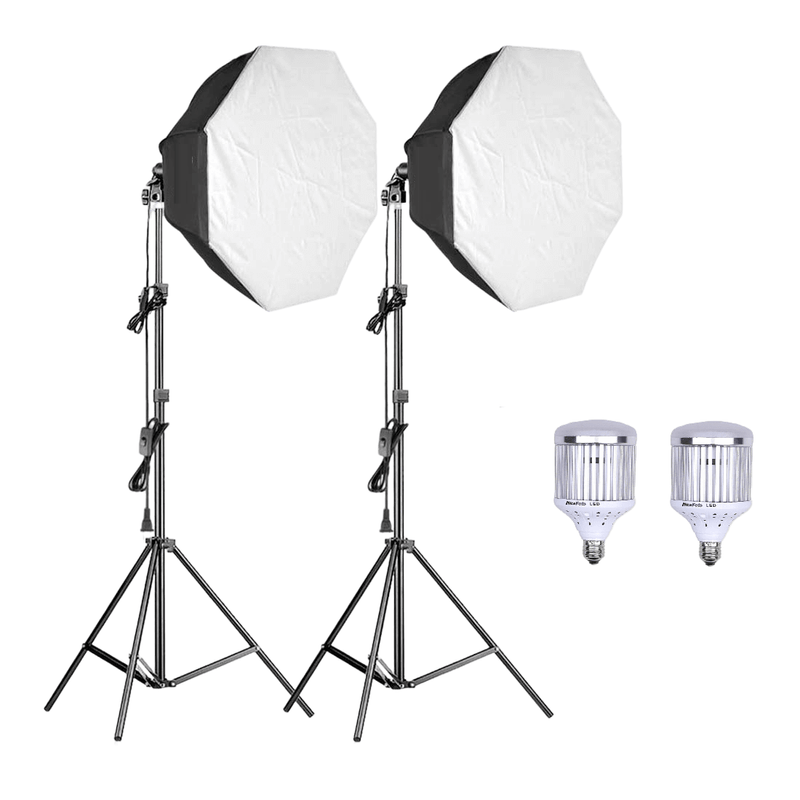 Kit-Iluminacao-Continua-2x-Softbox-Octogonal-70cm-Led-Branco-30w-e-Tripes--Bivolt-