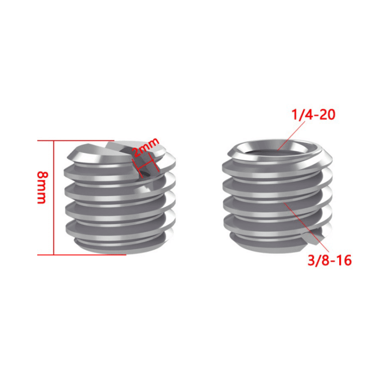 Adaptador-e-Bucha-Redutora-1-4--para-3-8--para-Tripes-Monopes-e-Cabecas-Ball