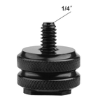 Adaptador-de-Sapata-Universal-Duplo-1-4--para-Acessorios-em-Cameras-e-Filmadoras