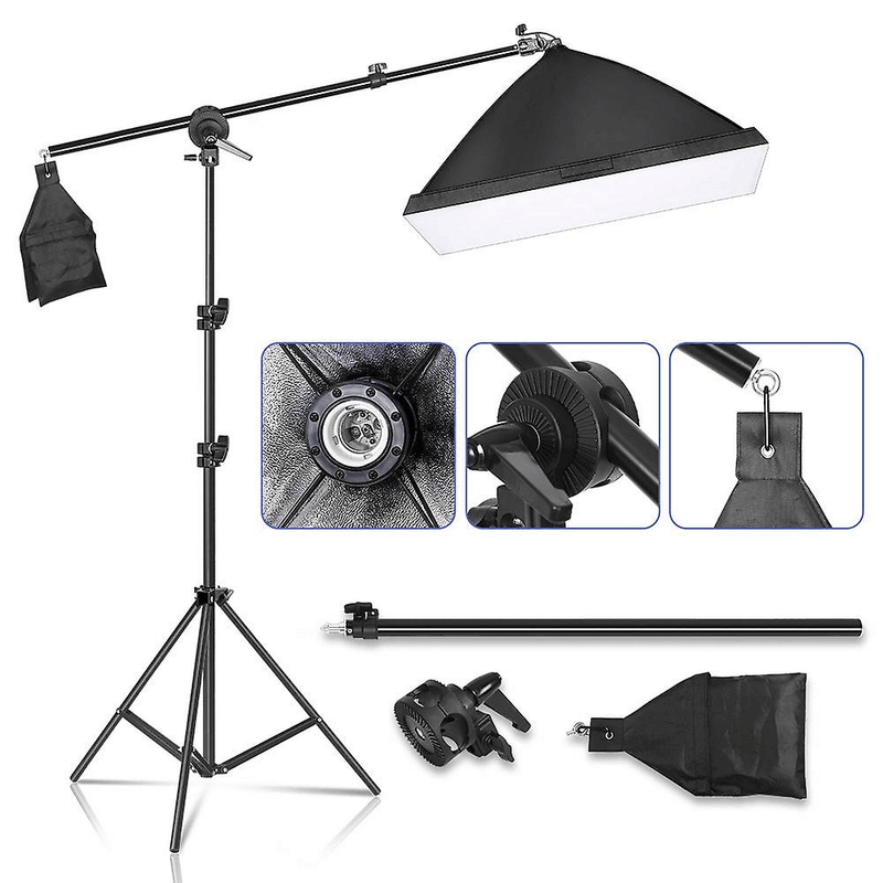 Kit-Iluminacao-para-Estudio-com-Softboxes-Girafa-e-Tripes-de-Iluminacao--Sem-Lampada-