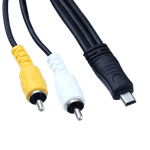 Cabo-RCA-Audio-Video-x-Mini-USB-8-Pin-para-Cameras-Digitais