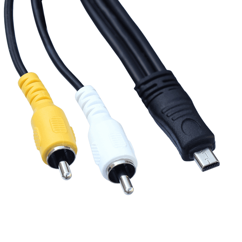 Cabo-RCA-Audio-Video-x-Mini-USB-8-Pin-para-Cameras-Digitais