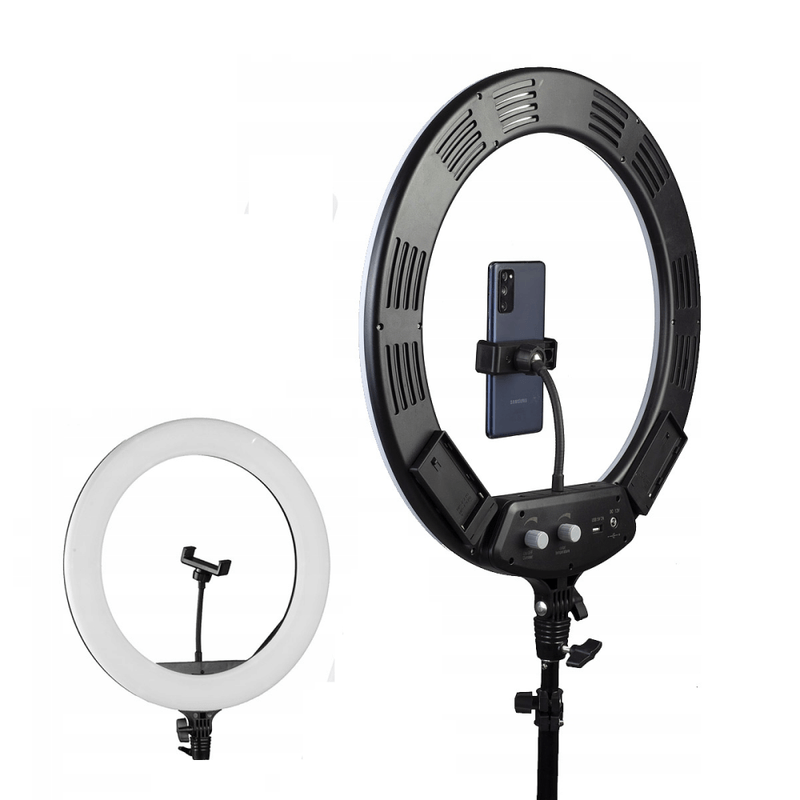 Iluminador-LED-Ring-Light-18”-Bi-Color-70W-com-Suporte-de-Celular-e-Fonte--Bivolt-