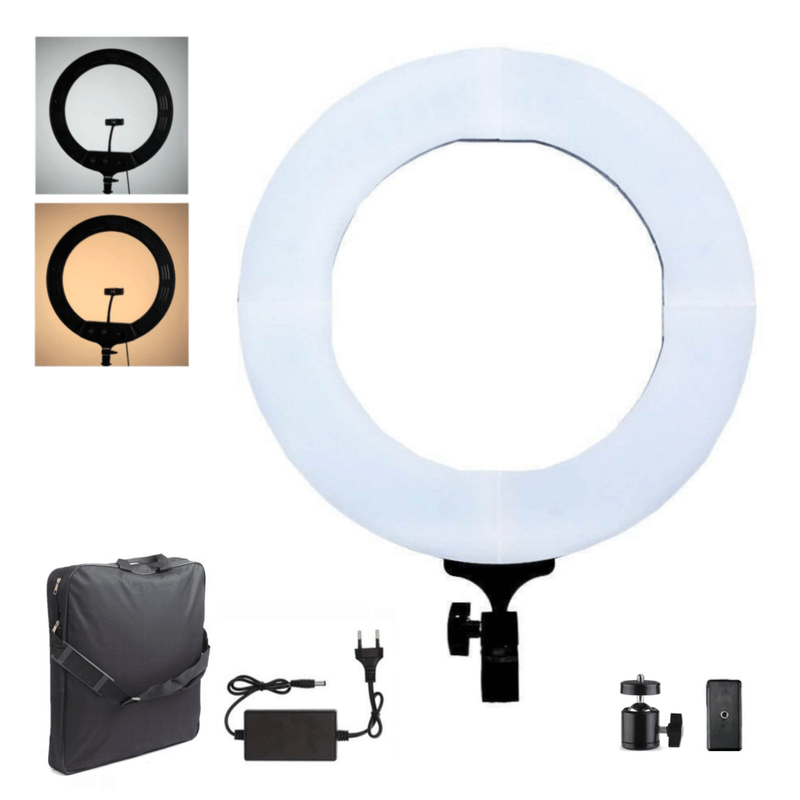 Iluminador-LED-Ring-Light-12”-Bi-Color-60W-com-Suporte-de-Celular-e-Fonte--Bivolt-