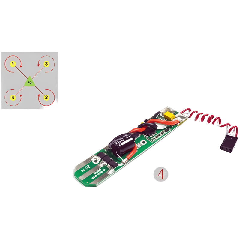 Placa-Controladora-de-velocidade-Para-Drone-Free-x-fx4-024-ESC4--Vermelha-e-branca-